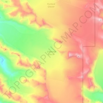 Mapa topográfico Grewingk Glacier, altitude, relevo