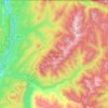 Mapa topográfico Salmo-Priest Wilderness, altitude, relevo