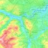 Mapa topográfico Gateshead, altitude, relevo
