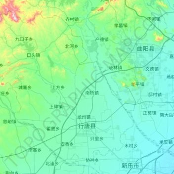 Mapa topográfico Xingtang County, altitude, relevo