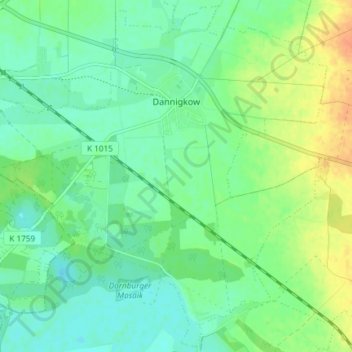 Mapa topográfico Dannigkow, altitude, relevo