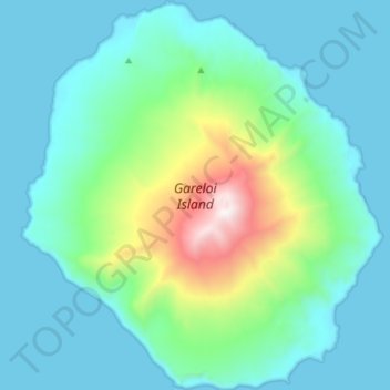 Mapa topográfico Gareloi Island, altitude, relevo