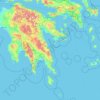 Mapa topográfico Αττική, altitude, relevo