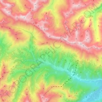 Mapa topográfico Архыз, altitude, relevo