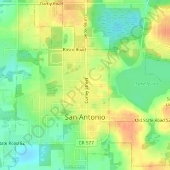 Mapa topográfico San Antonio, altitude, relevo