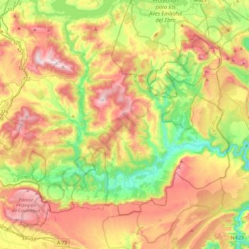 Mapa topográfico Valderredible, altitude, relevo