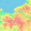 Mapa topográfico Normandië, altitude, relevo