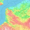 Mapa topográfico Nord-Pas-de-Calais, altitude, relevo