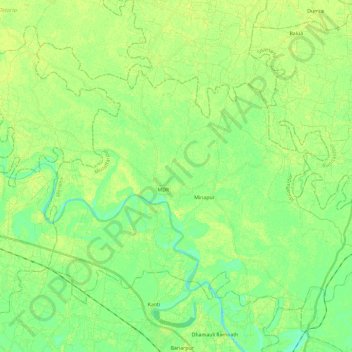 Mapa topográfico Minapur, altitude, relevo