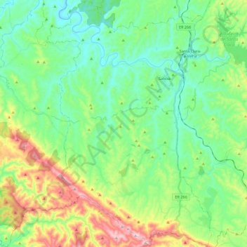 Mapa topográfico Saboia, altitude, relevo