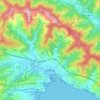 Mapa topográfico Rapallo, altitude, relevo