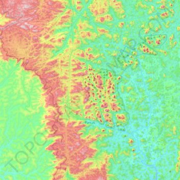 Mapa topográfico Pancas, altitude, relevo