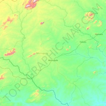 Mapa topográfico Murrupula, altitude, relevo