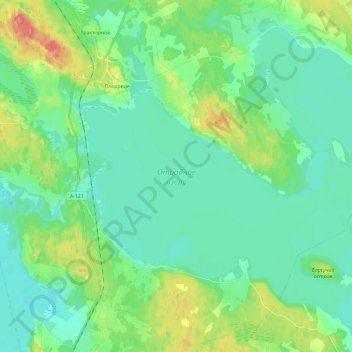 Mapa topográfico Отрадное озеро, altitude, relevo