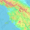 Mapa topográfico Toscana, altitude, relevo