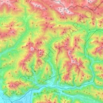Mapa topográfico Moggio Udinese, altitude, relevo