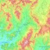 Mapa topográfico okres Prievidza, altitude, relevo