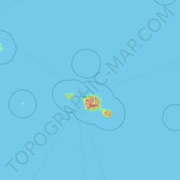 Mapa topográfico Windward Islands, altitude, relevo