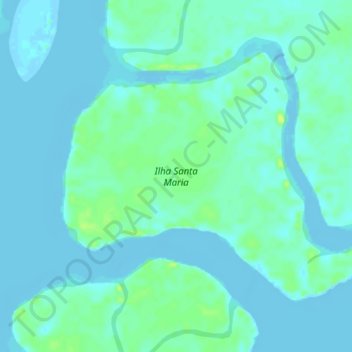 Mapa topográfico Ilha Santa Maria, altitude, relevo