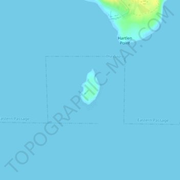 Mapa topográfico Devils Island, altitude, relevo