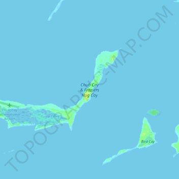 Mapa topográfico Chub Cay, altitude, relevo