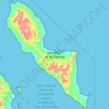 Mapa topográfico Archangel Island, altitude, relevo