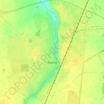 Mapa topográfico Варна, altitude, relevo