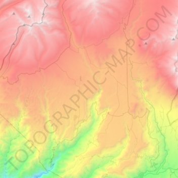 Mapa topográfico Cairani, altitude, relevo