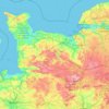 Mapa topográfico Baja Normandía, altitude, relevo