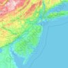 Mapa topográfico New Jersey, altitude, relevo