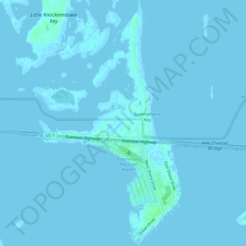 Mapa topográfico Summerland Key, altitude, relevo