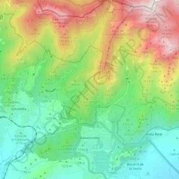 Mapa topográfico Navacerrada, altitude, relevo