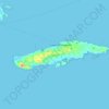 Mapa topográfico Vieques, altitude, relevo