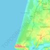 Mapa topográfico Dunas de Mira, Gândara e Gafanhas, altitude, relevo