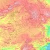 Mapa topográfico Castela-Mancha, altitude, relevo