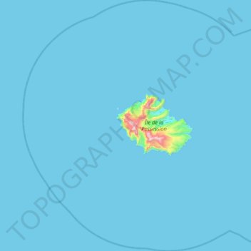 Mapa topográfico Possession Island, altitude, relevo