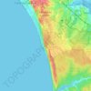 Mapa topográfico Paisagem Protegida da Arriba Fóssil da Costa da Caparica, altitude, relevo