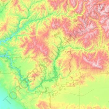 Mapa topográfico South Fork Boise River, altitude, relevo