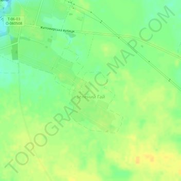 Mapa topográfico Зеленый Гай, altitude, relevo