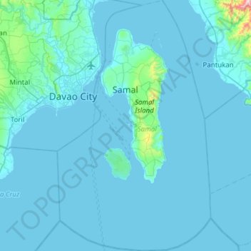 Mapa topográfico Samal, altitude, relevo