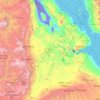 Mapa topográfico Afar, altitude, relevo