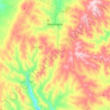 Mapa topográfico Washington, altitude, relevo