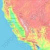 Mapa topográfico Californie, altitude, relevo