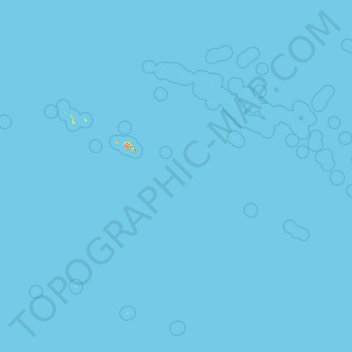 Mapa topográfico Archipel des Tuamotu, altitude, relevo