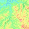 Mapa topográfico Pompéu, altitude, relevo