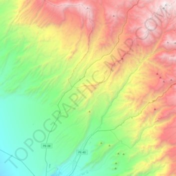 Mapa topográfico Pachía, altitude, relevo