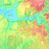 Mapa topográfico Borralha, altitude, relevo