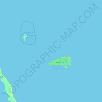 Mapa topográfico Rum Cay, altitude, relevo