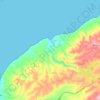 Mapa topográfico Myponga Beach, altitude, relevo