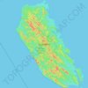 Mapa topográfico Pulau Siberut, altitude, relevo